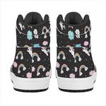 Star Space Unicorn Pattern Print High Top Leather Sneakers