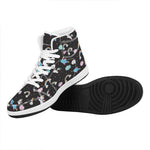 Star Space Unicorn Pattern Print High Top Leather Sneakers