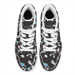 Star Space Unicorn Pattern Print High Top Leather Sneakers