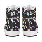 Star Space Unicorn Pattern Print High Top Leather Sneakers