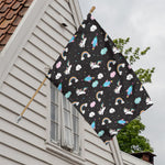 Star Space Unicorn Pattern Print House Flag