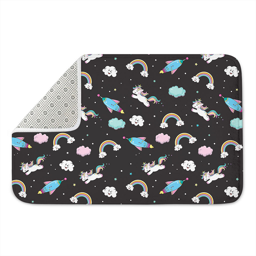 Star Space Unicorn Pattern Print Indoor Door Mat