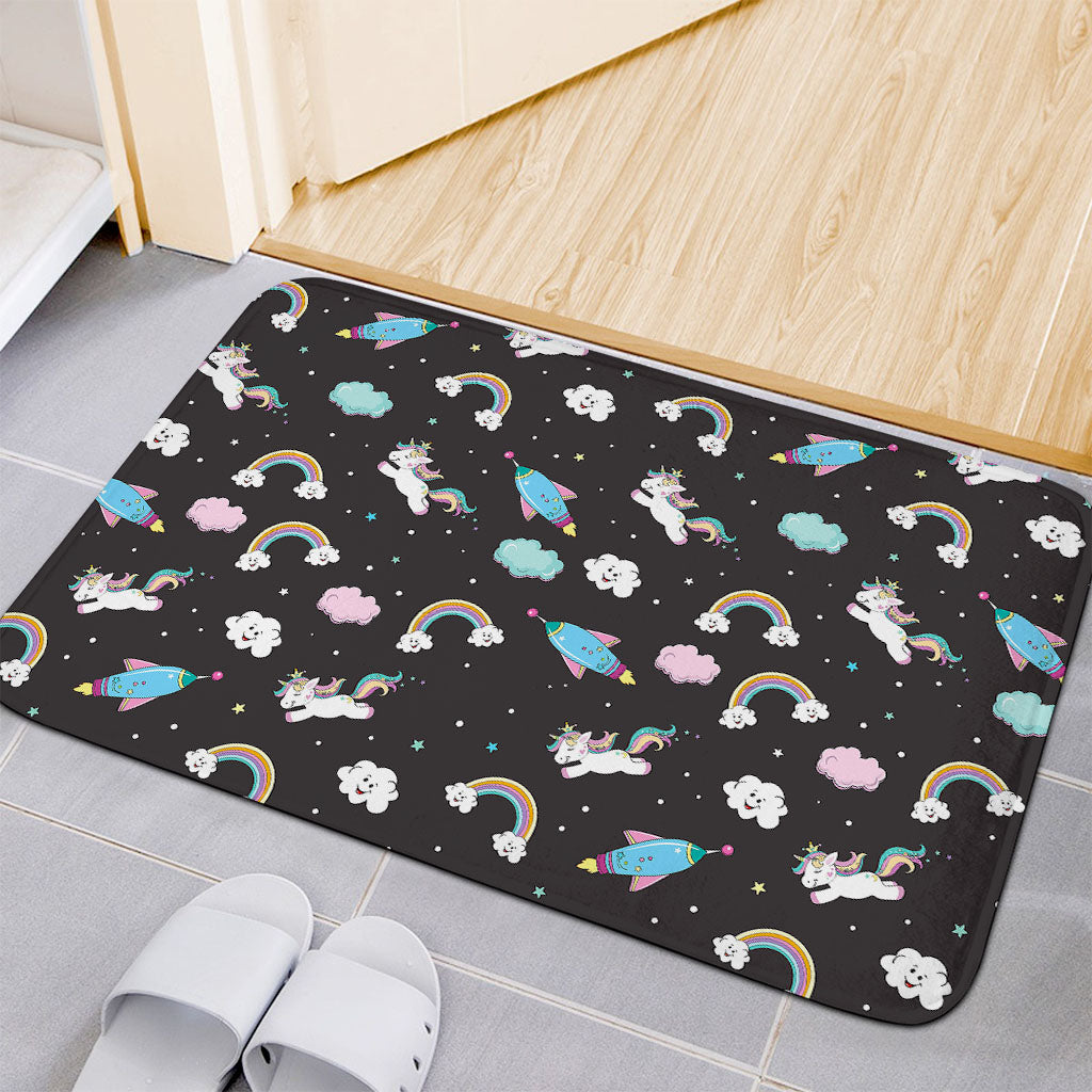 Star Space Unicorn Pattern Print Indoor Door Mat