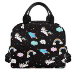 Star Space Unicorn Pattern Print Insulated Lunch Bag