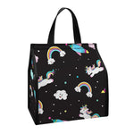 Star Space Unicorn Pattern Print Insulated Lunch Tote
