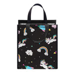 Star Space Unicorn Pattern Print Insulated Lunch Tote