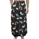 Star Space Unicorn Pattern Print Lantern Pants