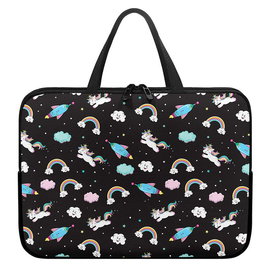 Star Space Unicorn Pattern Print Laptop Sleeve With Handle