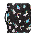 Star Space Unicorn Pattern Print Leather Bible Cover