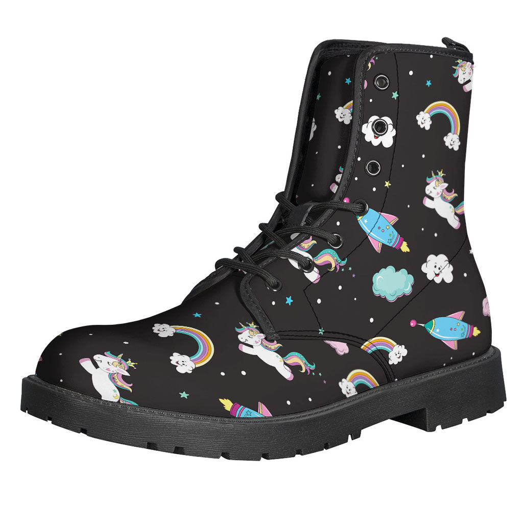 Star Space Unicorn Pattern Print Backpack