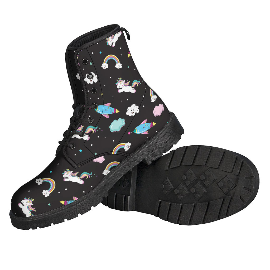 Star Space Unicorn Pattern Print Backpack