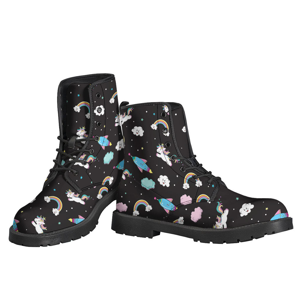 Star Space Unicorn Pattern Print Backpack
