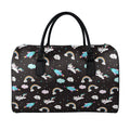 Star Space Unicorn Pattern Print Leather Duffel Bag