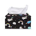 Star Space Unicorn Pattern Print Leather Tissue Box Cover