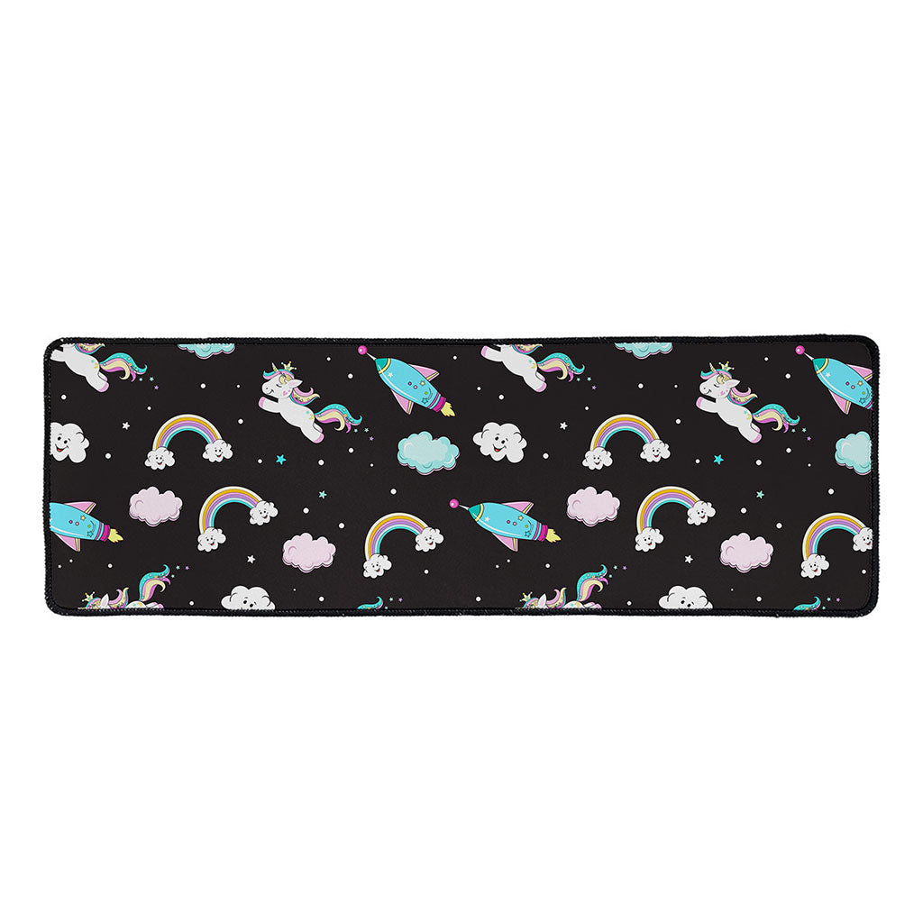 Star Space Unicorn Pattern Print Long Kitchen Mat