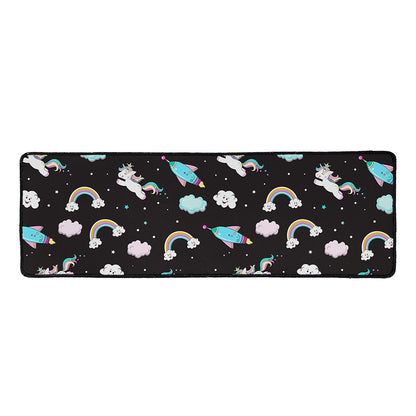 Star Space Unicorn Pattern Print Long Kitchen Mat