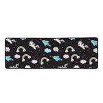 Star Space Unicorn Pattern Print Long Kitchen Mat