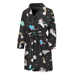 Star Space Unicorn Pattern Print Men's Bathrobe