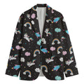 Star Space Unicorn Pattern Print Men's Blazer