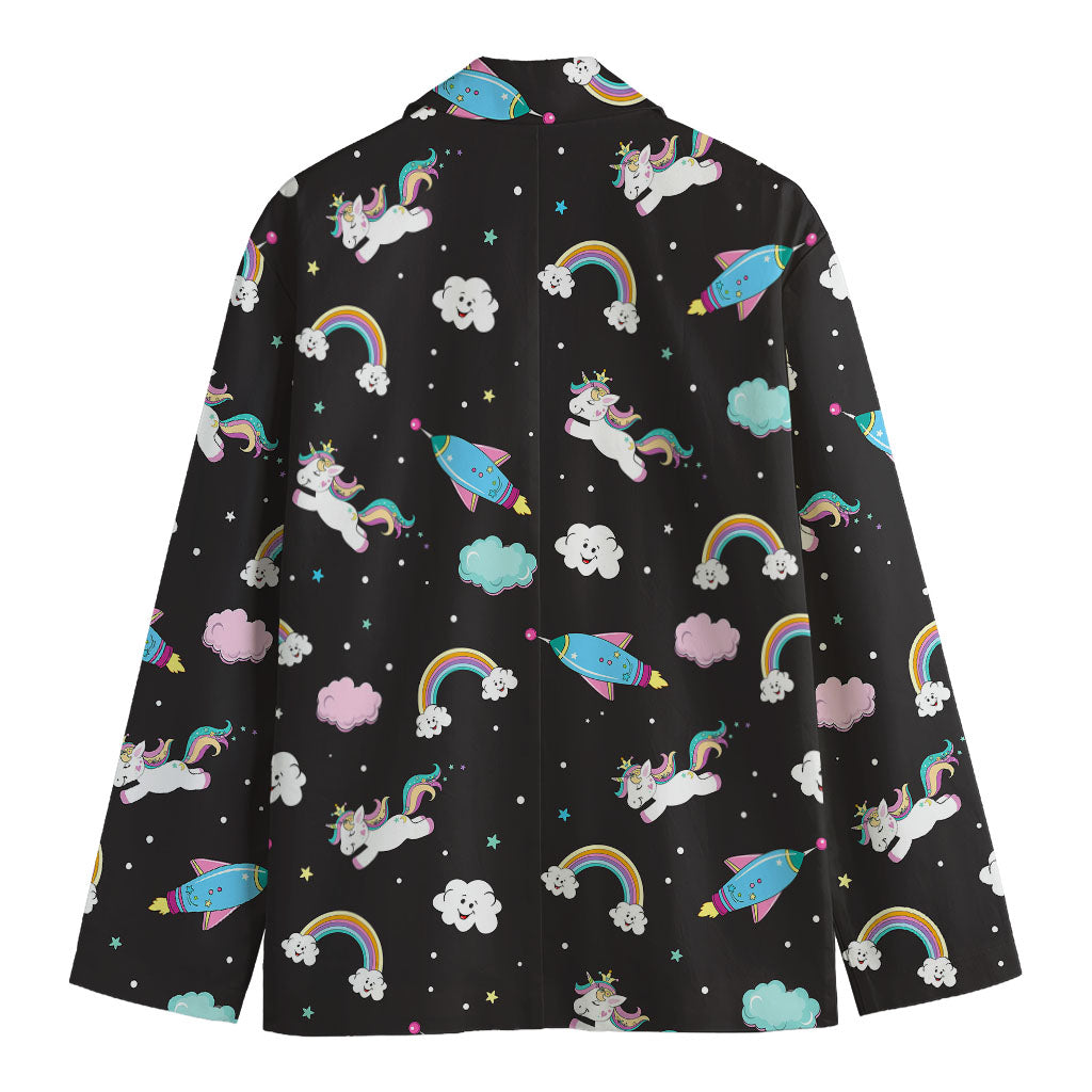 Star Space Unicorn Pattern Print Men's Blazer