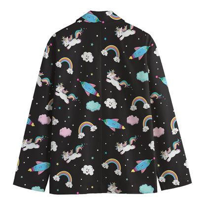 Star Space Unicorn Pattern Print Men's Blazer