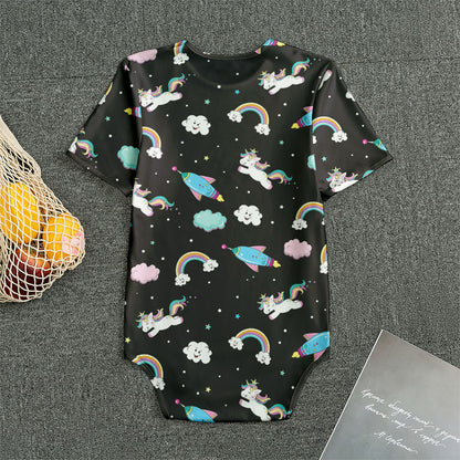Star Space Unicorn Pattern Print Men's Bodysuit