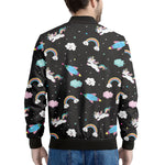 Star Space Unicorn Pattern Print Men's Bomber Jacket