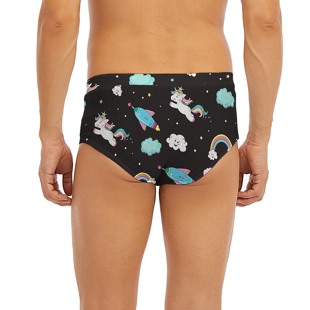 Star Space Unicorn Pattern Print Men's Briefs