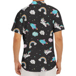 Star Space Unicorn Pattern Print Men's Deep V-Neck Shirt