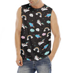 Star Space Unicorn Pattern Print Men's Fitness Tank Top