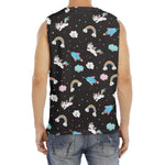 Star Space Unicorn Pattern Print Men's Fitness Tank Top