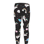 Star Space Unicorn Pattern Print Men's leggings