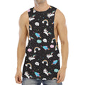 Star Space Unicorn Pattern Print Men's Muscle Tank Top