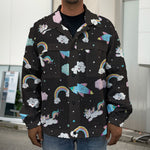 Star Space Unicorn Pattern Print Men's Shirt Jacket