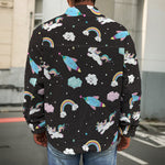 Star Space Unicorn Pattern Print Men's Shirt Jacket