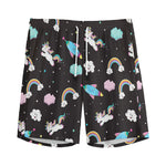 Star Space Unicorn Pattern Print Men's Sports Shorts