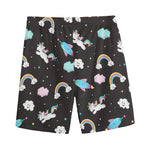 Star Space Unicorn Pattern Print Men's Sports Shorts