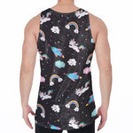 Star Space Unicorn Pattern Print Men's Velvet Tank Top