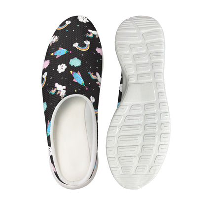 Star Space Unicorn Pattern Print Mesh Casual Shoes