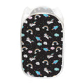 Star Space Unicorn Pattern Print Mesh Laundry Hamper