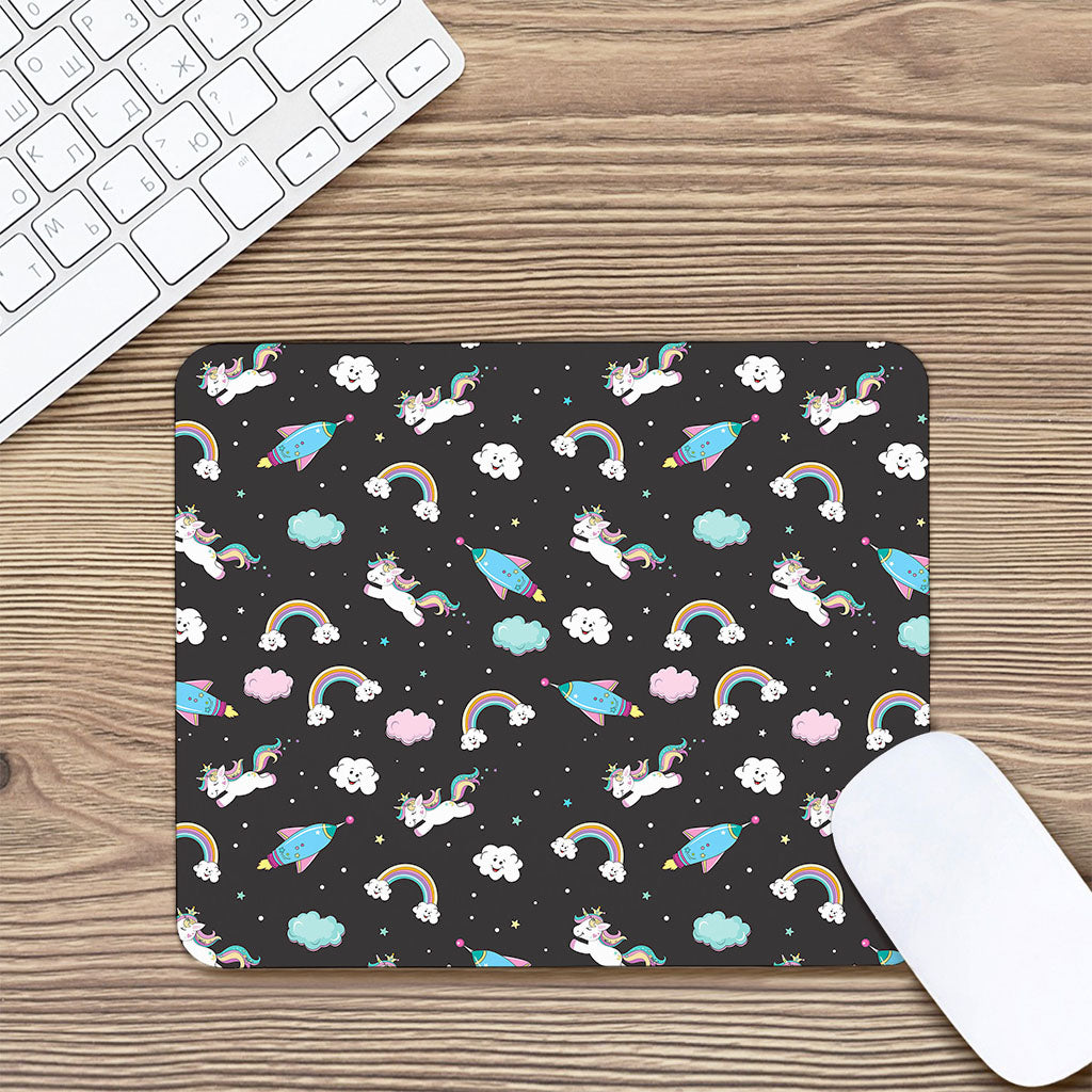 Star Space Unicorn Pattern Print Mouse Pad