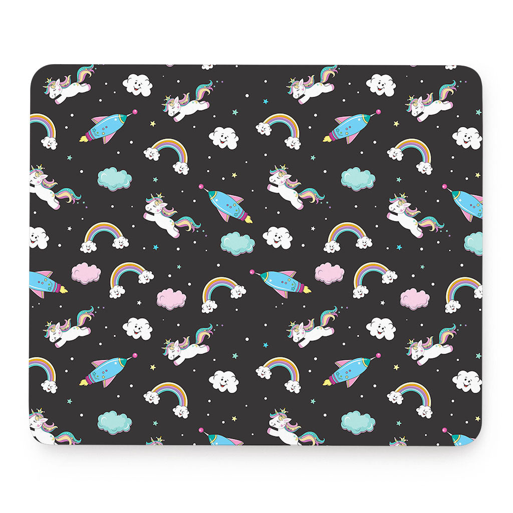 Star Space Unicorn Pattern Print Mouse Pad