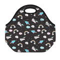 Star Space Unicorn Pattern Print Neoprene Lunch Bag