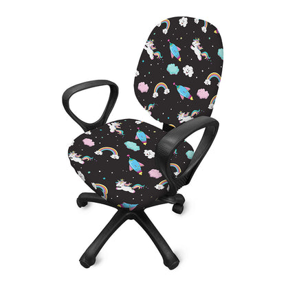 Star Space Unicorn Pattern Print Office Chair Cover