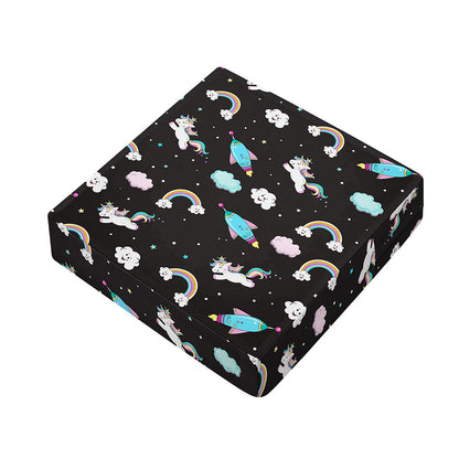Star Space Unicorn Pattern Print Outdoor Seat Cushion Cover