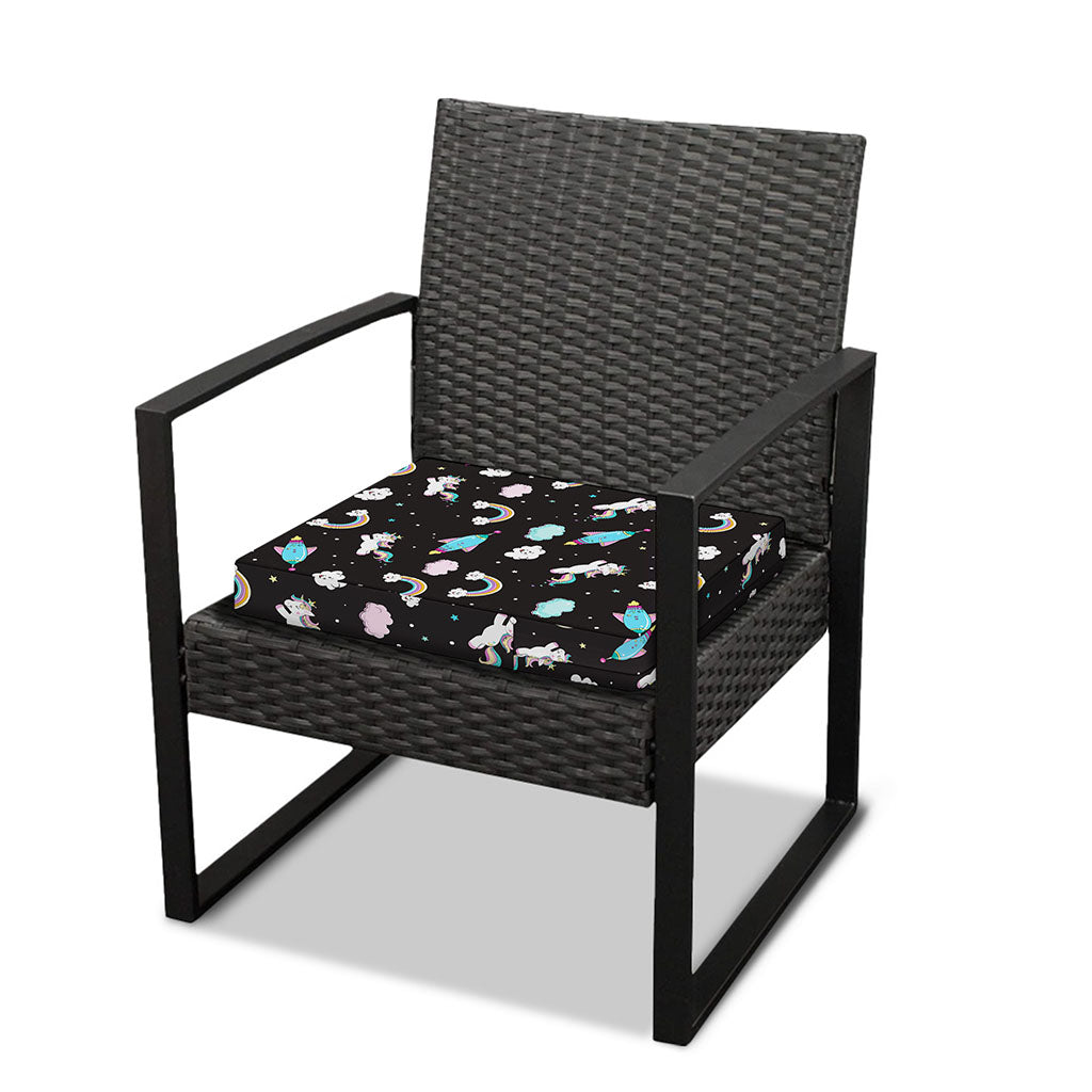 Star Space Unicorn Pattern Print Outdoor Seat Cushion Cover