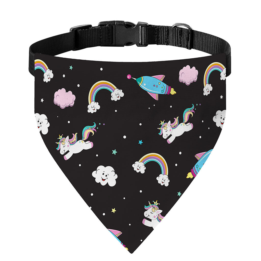 Star Space Unicorn Pattern Print Over The Collar Dog Bandana