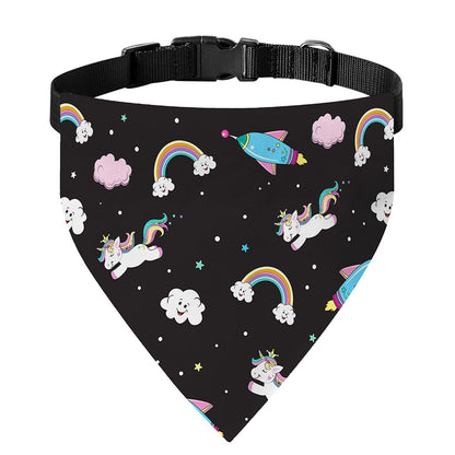 Star Space Unicorn Pattern Print Over The Collar Dog Bandana