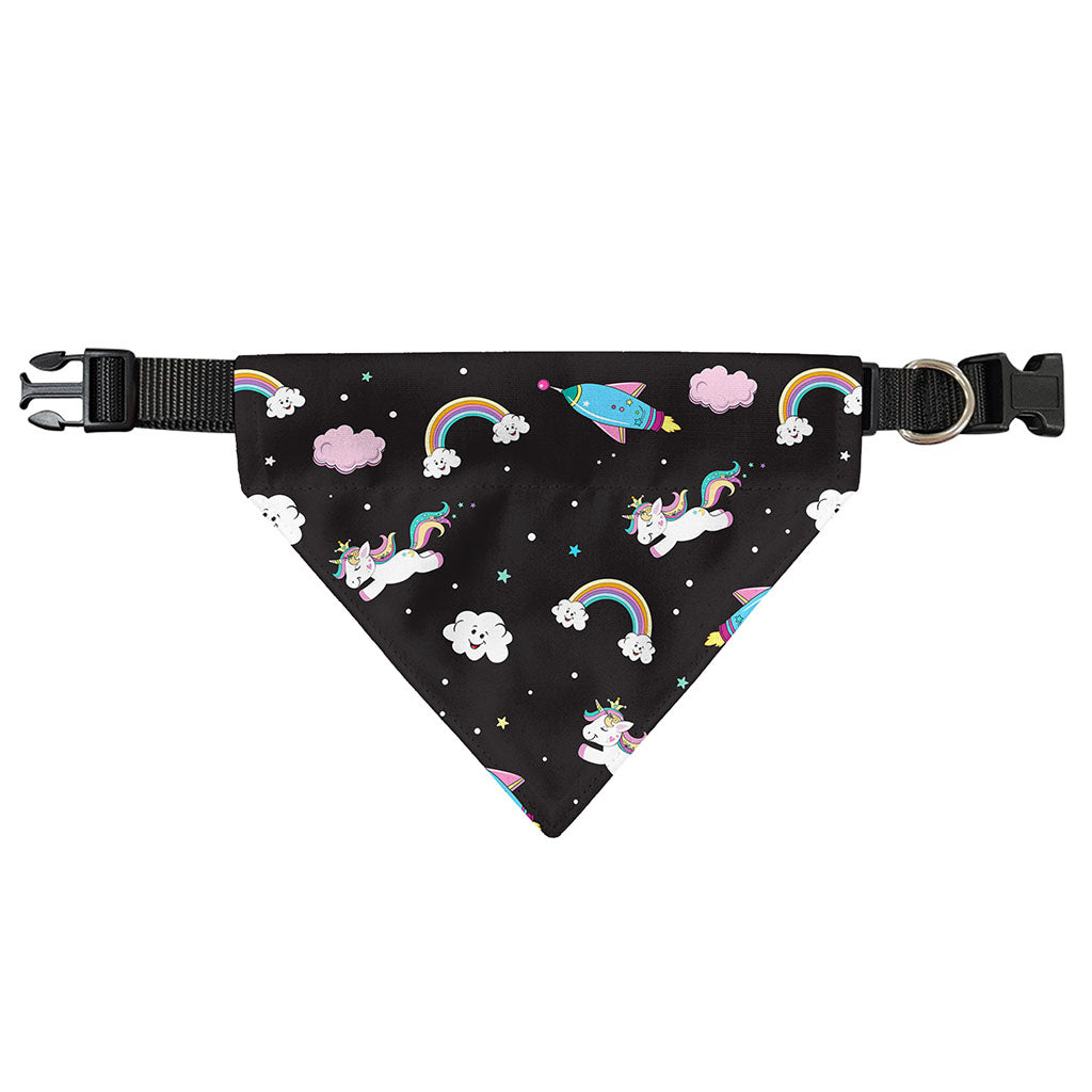 Star Space Unicorn Pattern Print Over The Collar Dog Bandana