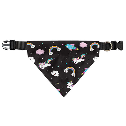 Star Space Unicorn Pattern Print Over The Collar Dog Bandana
